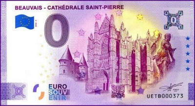 !!! 0 EURO SOUVENIR - FRANTA , BEAUVAIS , CATEDRALA ST. PIERRE - 2020.2 - UNC foto