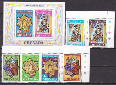 Grenada 1972 Craciun MI 500-505 + bl.27 MNH foto