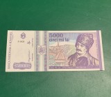 Bancnota 5000 lei 1993 necirculată seria 579532