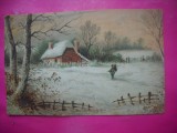 HOPCT 12587 PEISAJ RURAL DE IARNA -FRANTA-CP PICTURA -CIRCULATA