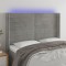 Gossi tablie de pat cu led, gri deschis, 147x16x118/128 cm, catifea