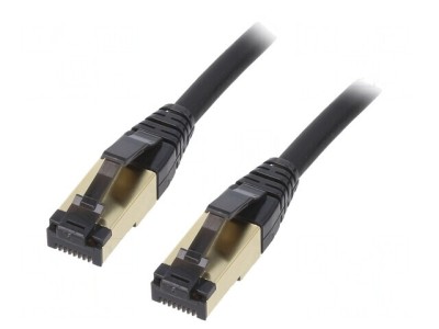Patch cord S/FTP Cat 8 negru 7,5m foto