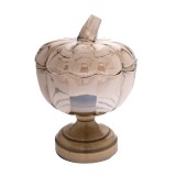 Cumpara ieftin Bomboniera din sticla si metal Amber Pumpkin 17 cm x 25 cm