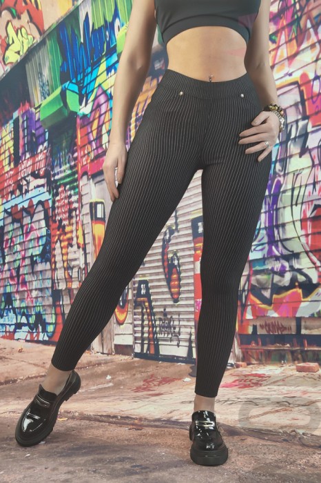 D858-1 Colanti casual/elegant cu talie inalta si model in dungi