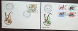 2 FDC ROMANIA - TROFEE DE VANATOARE - 10.12.1965 - SERIE COMPLETA, LP 618, Romania de la 1950