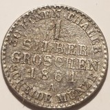 Germania Prusia 1 groschen 1861 argint Wilhelm, Europa