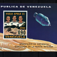 Timbre Venezuela, 1969 | Aselenizarea Apollo 11 - Cosmos | Coliţă - MNH | aph