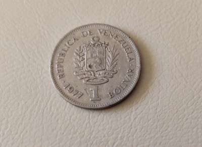 Venezuela - 1 bolivar (1977) - monedă s087 foto