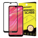 Folie Protectie Ecran WZK pentru Huawei Y6 (2019) / Huawei Y6 Pro (2019), Sticla securizata, Full Face, Full Glue, Neagra