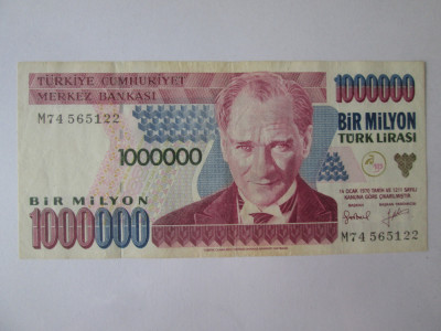 Turcia 1 000 000(1 Milion) Lirasi 1995 in stare foarte buna foto