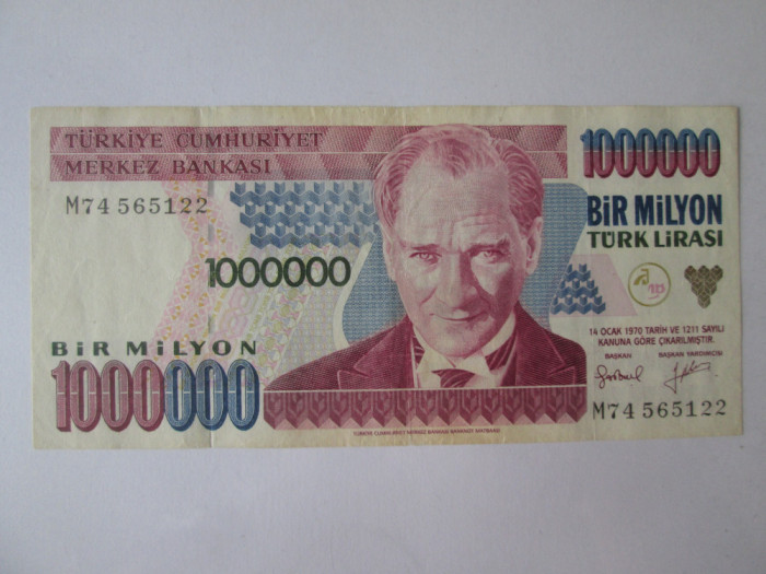 Turcia 1 000 000(1 Milion) Lirasi 1995 in stare foarte buna