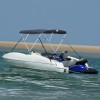 VidaXL Parasolar Bimini 3 arcuri pereți din plasă 183x(154-167)x137 cm