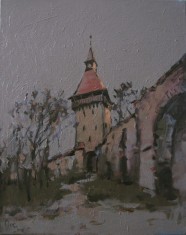 Vand pictura ,Biserica Fortificata din Biertan , ulei pe panza foto