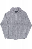 Cardigan pentru barbati Urban Release, cu fermoar, Gri/Alb