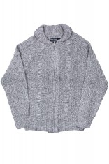 Cardigan pentru barbati Urban Release, cu fermoar, Gri/Alb foto