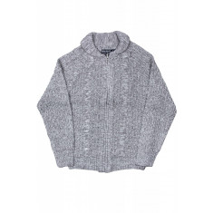 Cardigan pentru barbati Urban Release, cu fermoar, Gri/Alb