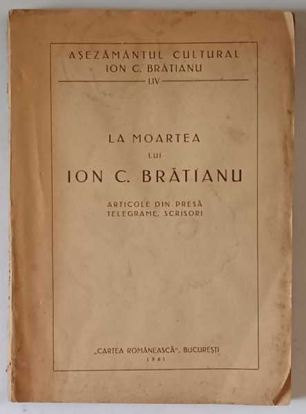 LA MOARTEA LUI ION C. BRATIANU , 1941