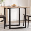 VidaXL Masă bucătărie, cadru O, 90x90x75,5 cm lemn masiv pin și Oţel