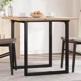 VidaXL Masă bucătărie, cadru O, 90x90x75,5 cm lemn masiv pin și Oţel