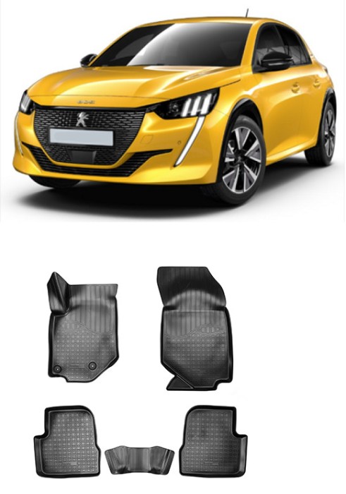 Covorase cauciuc tip tavita Peugeot E-208 (2020-2022)