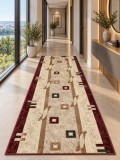 Cumpara ieftin Traversa Lotos 579-120, 60x400 cm, Crem Grena Rosu, Polipropilena, Festonata Surfilata, Antialergica, Pentru Hol Living