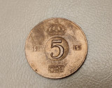 Suedia - 5 ore (1969) monedă s015 - Regele Gustaf VI Adolf