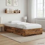 Cumpara ieftin Cadru de pat cu depozitare cu sertar Lemn vechi 80 x 200 cm