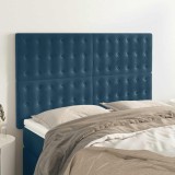 vidaXL Tăblie de pat albastru &icirc;nchis 144x5x118/128 cm catifea 3116818