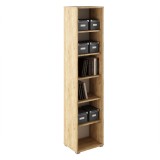 Cumpara ieftin Biblioteca mdf natur stejar artisan alb Rioma 50x38x217.8 cm