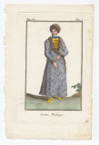 Gravura color Doamna Valaha 1788 Valahia Romania