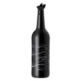 Recipient Sticla Ulei 750ml Negru Marmura, Oliviera Sticla cu Capac, 7x31cm