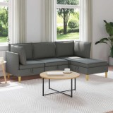 Cumpara ieftin Set de canapea modulara cu spatiu de stocare 4 buc. Gri inchis