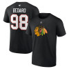 Chicago Blackhawks tricou de bărbați Connor Bedard #98 Draft 2023 Stack Logo Name &amp;amp; Number Black - XL