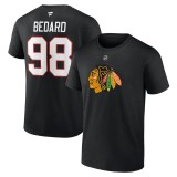 Chicago Blackhawks tricou de bărbați Connor Bedard #98 Draft 2023 Stack Logo Name &amp;amp; Number Black - S