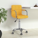 VidaXL Scaun de birou pivotant, galben muștar, material textil
