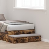 Sertar pentru pat vidaXL Stejar afumat 90x36,5x16,5 cm din lemn prelucrat
