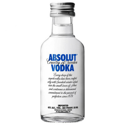 Absolut Blue Vodca cu 40% Alcool, 0.05l, Sticla de Vodca Absolut, Vodca la 0.05l, Vodca Classica, Vodca cu 40% Alcool, Alcool Ieftin, Bautura cu Alcoo foto