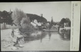 Carte postala, Bords de la Brenne a Montbard, Franta, perioada 1913