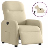 VidaXL Fotoliu rabatabil electric, crem, material textil