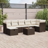 Gossi set canapele de gradina cu perne, 8 piese, maro, poliratan