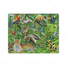 Puzzle maxi Jungla sud-americana, orientare tip vedere, 70 de piese, Larsen EduKinder World