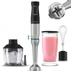 Blender de mana Cecotec Katana 12 Chop B, 1200 W, 21 de viteze plus turbo, Lame cu titan, Accesorii incluse