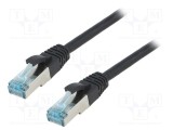 Cablul Patch S/FTP 6a Litat Cu PUR Negru 3m 27AWG IP20 LOGILINK