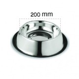 Castron din inox pentru caini si pisici, antiderapant, 200 mm