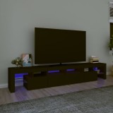 Comodă TV cu lumini LED, negru, 230x36,5x40 cm