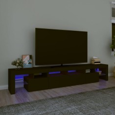 vidaXL Comodă TV cu lumini LED, negru, 230x36,5x40 cm 3152787