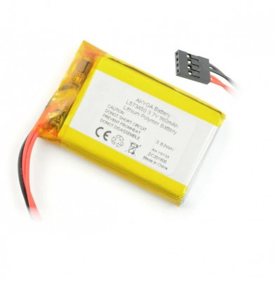 Acumulator Lithium Poliymer 12661 980mAh 1S 3.7V 4 fire 2.54mm conector 50x34x6mm AKYGA Battery foto