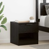vidaXL Dulap de pat 2 pcs Stejar negru 40 x 39 x 40 cm Lemn compozit