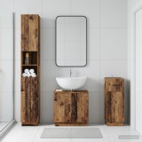 Cumpara ieftin Set de cabinet pentru baie cu 3 piese HOORN Lemn vechi