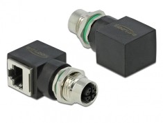 Adaptor retea M12 8 pini X-coded la RJ45 M-M, Delock 66316